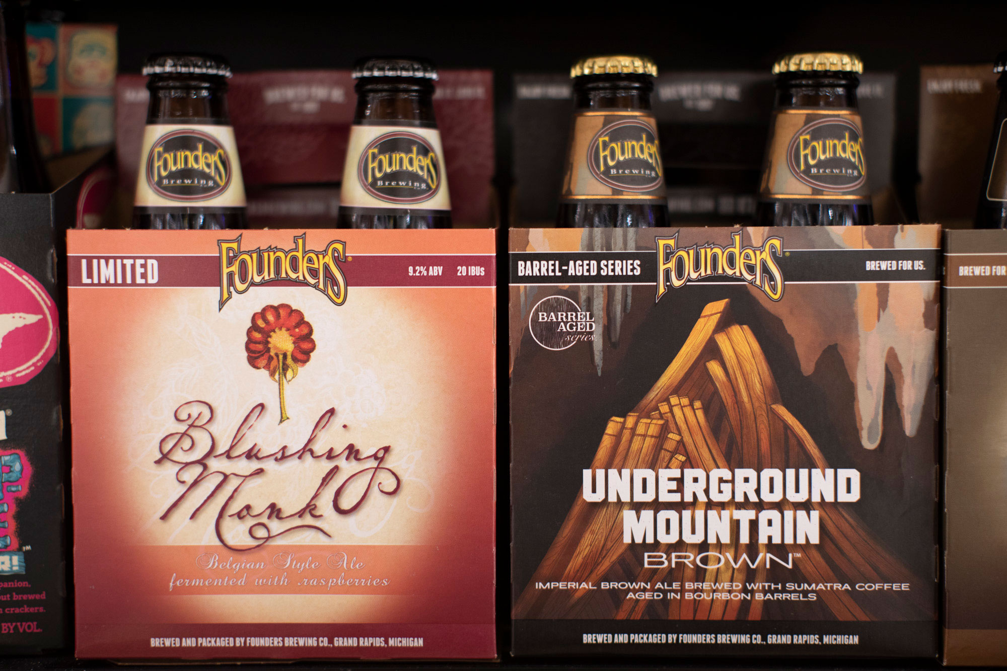 founders craft beer on a shelf