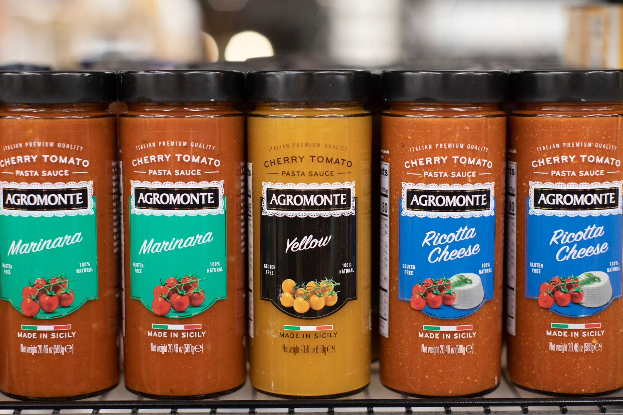 Agromonte Sauces on a shelf