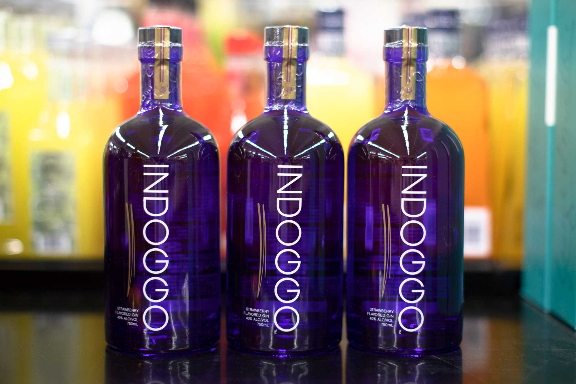 bottle of Indoggo Gin